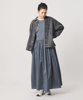 BEAUTY&YOUTH/ポリエステル ギャザーフレアワンピース/ワンピース