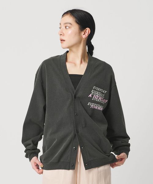 HEAR MY NAME/【別注】＜HEAR MY NAME＞ロゴ スウェットカーディガン ブラック/カーディガン / ボレロ