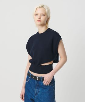 H BEAUTY&YOUTH/＜H＞コットン スリット ニットベスト/ベスト