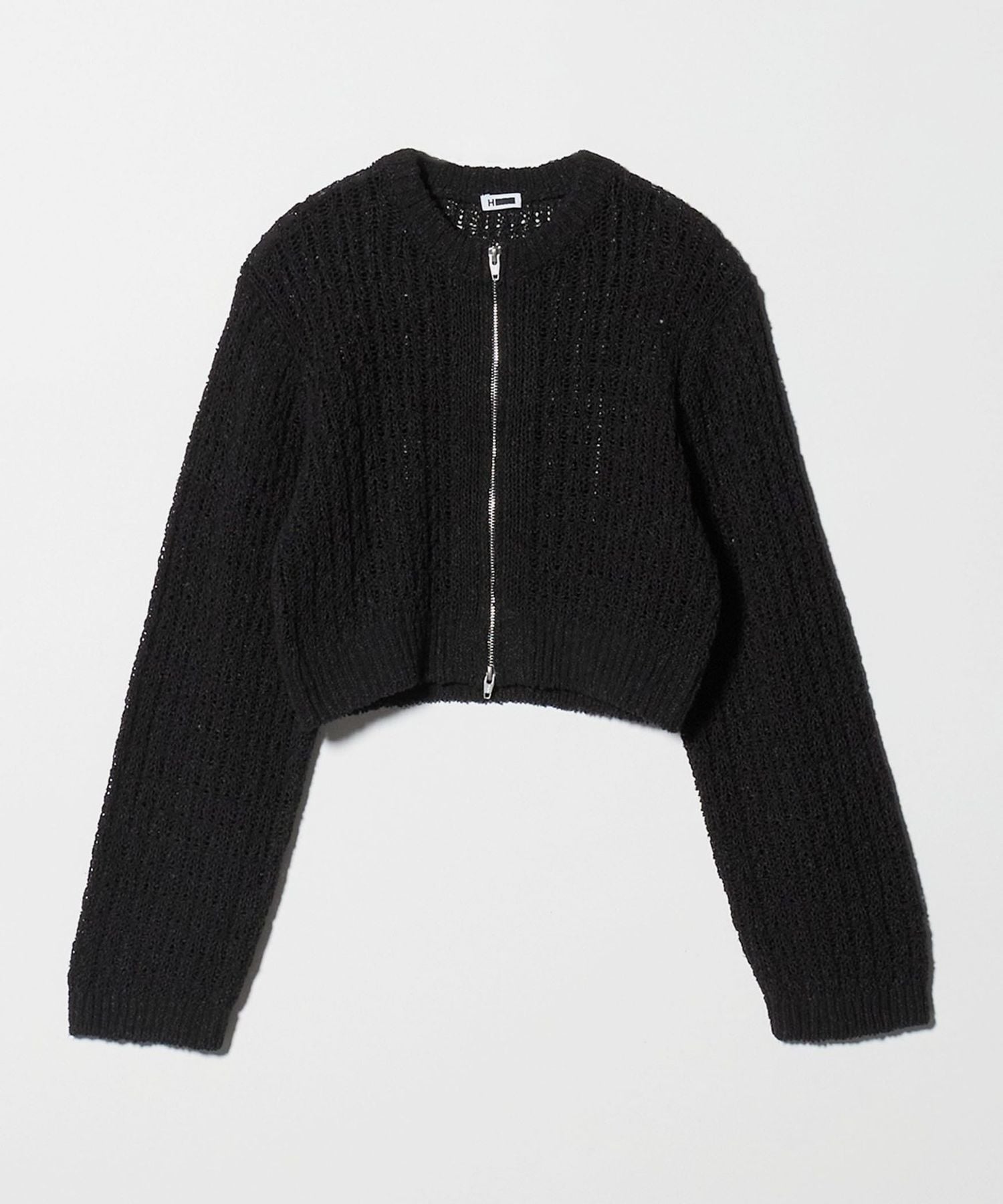 H＞ローゲージ ジップカーディガン