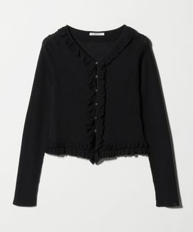 BEAUTY&YOUTH/フリル フロントボタン カーディガン ウォッシャブル/カーディガン / ボレロ