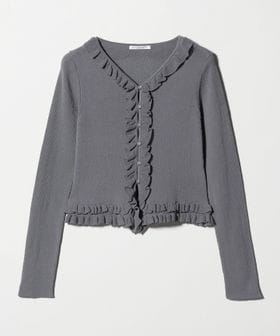 BEAUTY&YOUTH/フリル フロントボタン カーディガン ウォッシャブル/カーディガン / ボレロ