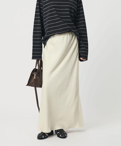 BEAUTY&YOUTH/ポリエステルサテン マーメイドフレアスカート /ミモレ / ロング