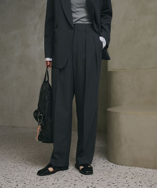 BEAUTY&YOUTH/2タックテーパードパンツ 吸水速乾 防シワ UV/イージーパンツ