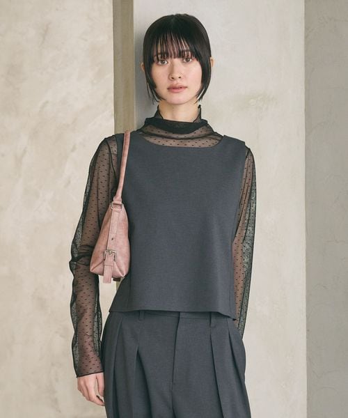 BEAUTY&YOUTH/スクエアネック 2WAYベスト 吸水速乾 防シワ UV/ベスト