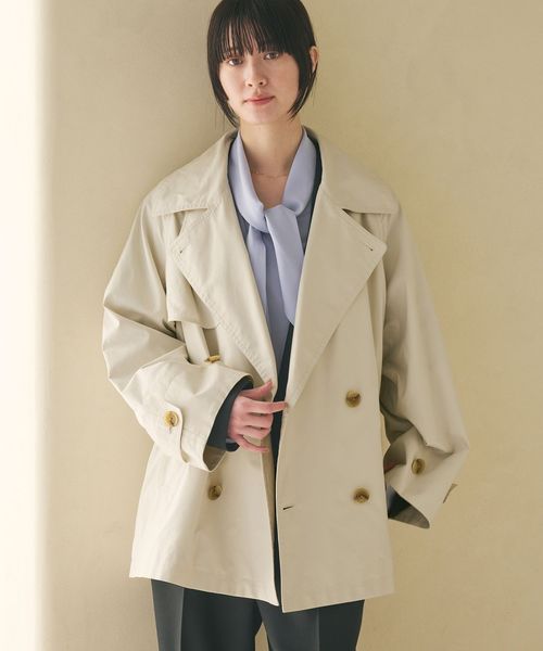BEAUTY&YOUTH/コットンブレンド ミドルトレンチコート/トレンチコート