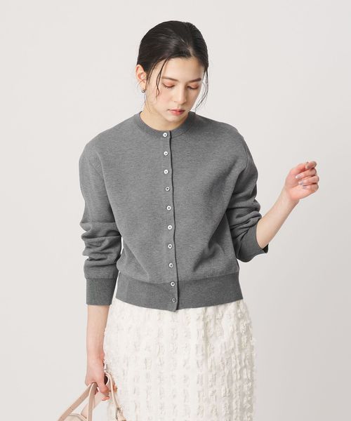 BEAUTY&YOUTH/コットンブレンド コンパクトクルーネック カーディガン ウォッシャブル/カーディガン / ボレロ