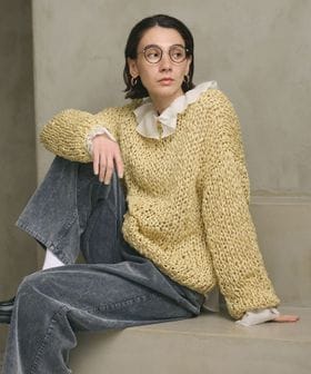 BEAUTY&YOUTH/テープヤーン ローゲージ ニットプルオーバー/ニット / セーター