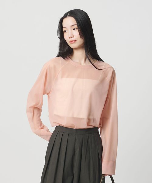 BEAUTY&YOUTH/オーガンジー ラグランスリーブカットソー ウォッシャブル/Tシャツ / カットソー