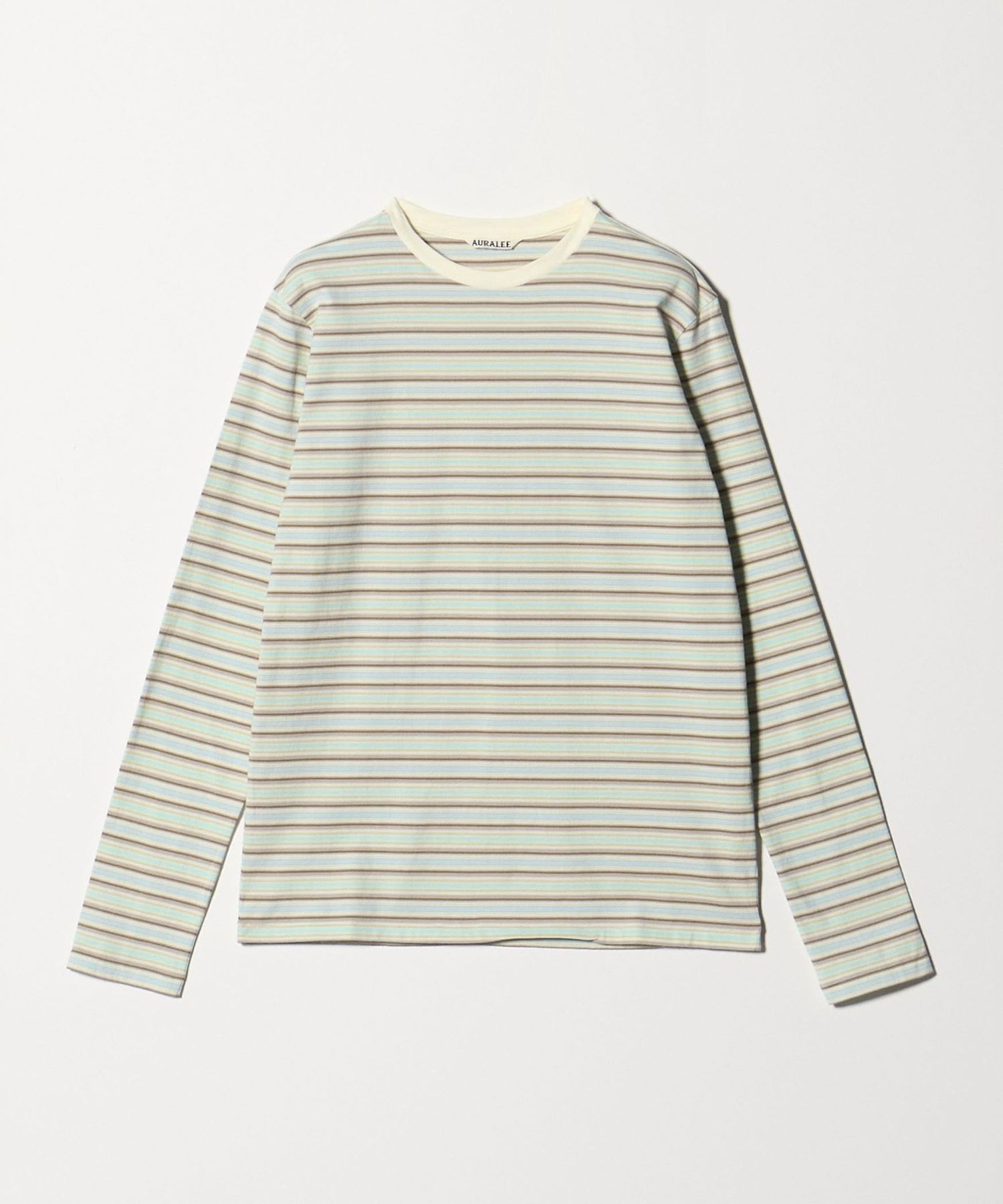AURALEE グラデーションロングT AURALEE＞グラデーションボーダー ロングスリーブ Tシャツ