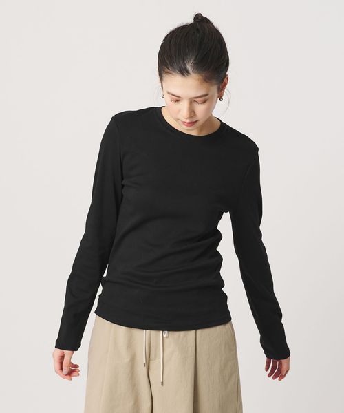 BEAUTY&YOUTH/オーガニックコットンフライス ロングスリーブTシャツ/Tシャツ / カットソー