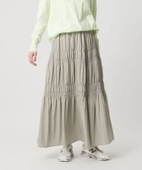 BEAUTY&YOUTH/レーヨンブレンド シャーリング ロングスカート/ミモレ / ロング