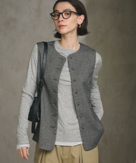 BEAUTY&YOUTH/ツイードライク バックペプラム ベスト/スーツ ベスト