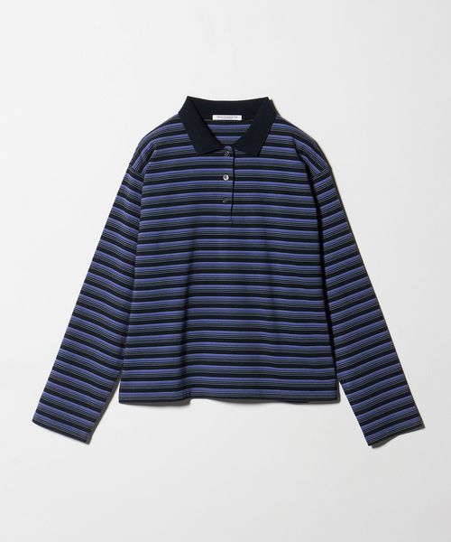 BEAUTY&YOUTH/コットンボーダー ポロカラー プルオーバー/Tシャツ / カットソー