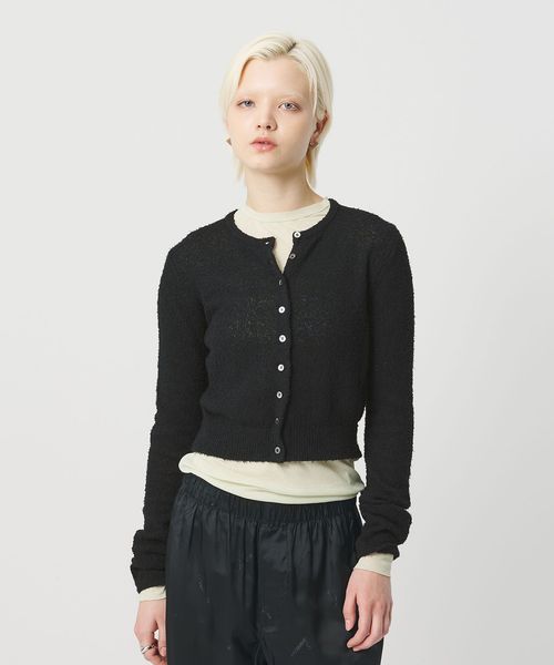 H BEAUTY&YOUTH/＜H＞カーリーヤーン ショート カーディガン/カーディガン / ボレロ