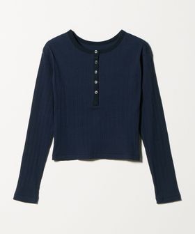 BEAUTY&YOUTH/【WEB限定】ランダムリブ ヘンリーネック スナッププルオーバー/Tシャツ / カットソー