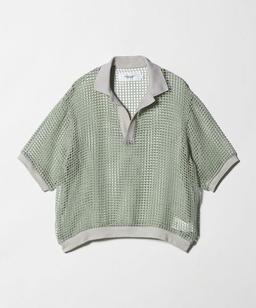 JANE SMITH/＜JANE SMITH ＞メッシュ スキッパー ニットプルオーバー ライム/ニット / セーター