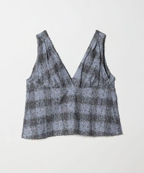 JANE SMITH/＜JANE SMITH ＞チェック Vネック ノースリーブ プルオーバー/その他トップス