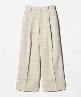 BEAUTY&YOUTH/ポリエステルブレンド チェック ワイドヘムパンツ/スラックス