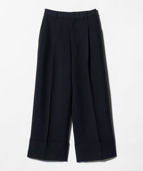 BEAUTY&YOUTH/ポリエステルブレンド ツイル ワイドヘムパンツ/スラックス