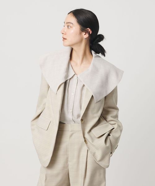 BEAUTY&YOUTH/ポリエステルブレンド チェック テーラードジャケット/テーラードジャケット