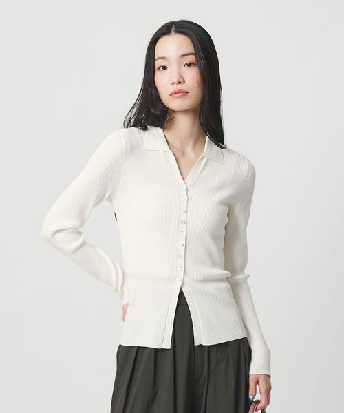 BEAUTY&YOUTH/スキッパー リブニットカーディガン ウォッシャブル/カーディガン / ボレロ