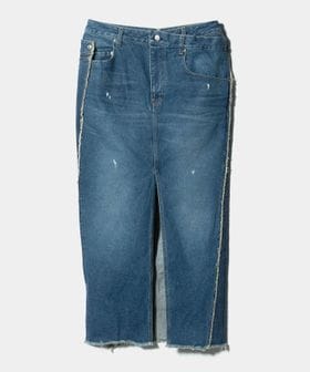 OLD PARK/【別注】＜OLD PARK＞クロス デニムスカート/ミモレ / ロング