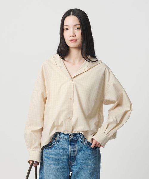 BEAUTY&YOUTH/ポリエステルコットン フードシャツ/シャツ / ブラウス