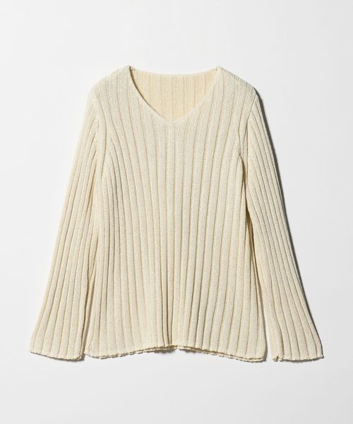 BEAUTY&YOUTH/レーヨンブレンド ワイドリブ Vネックニットプルオーバー/ニット / セーター