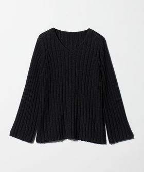 BEAUTY&YOUTH/レーヨンブレンド ワイドリブ Vネックニットプルオーバー/ニット / セーター