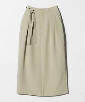 BEAUTY&YOUTH/ボタンベルト タック スカート ウォッシャブル 防シワ/ミモレ / ロング