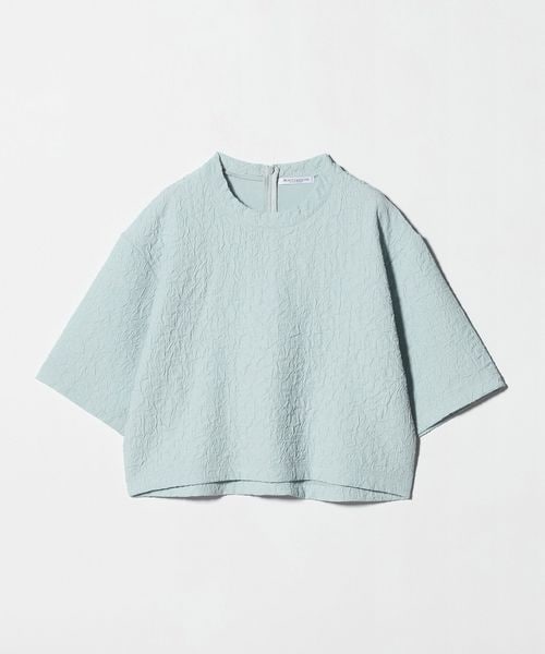 BEAUTY&YOUTH/ジャガード クルーネック 6分袖 プルオーバー/Tシャツ / カットソー