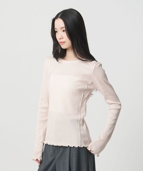 BEAUTY&YOUTH/ポリエステルコットンテレコ メローステッチ クルーネックカットソー/Tシャツ / カットソー