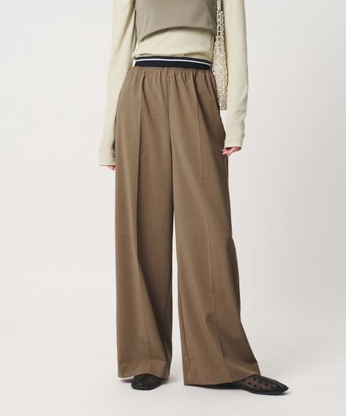 BEAUTY&YOUTH/ラインゴム ワイドパンツ ウォッシャブル 防シワ/イージーパンツ