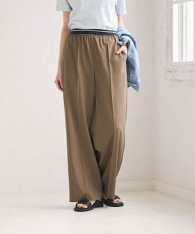 BEAUTY&YOUTH/ラインゴム ワイドパンツ ウォッシャブル 防シワ/イージーパンツ