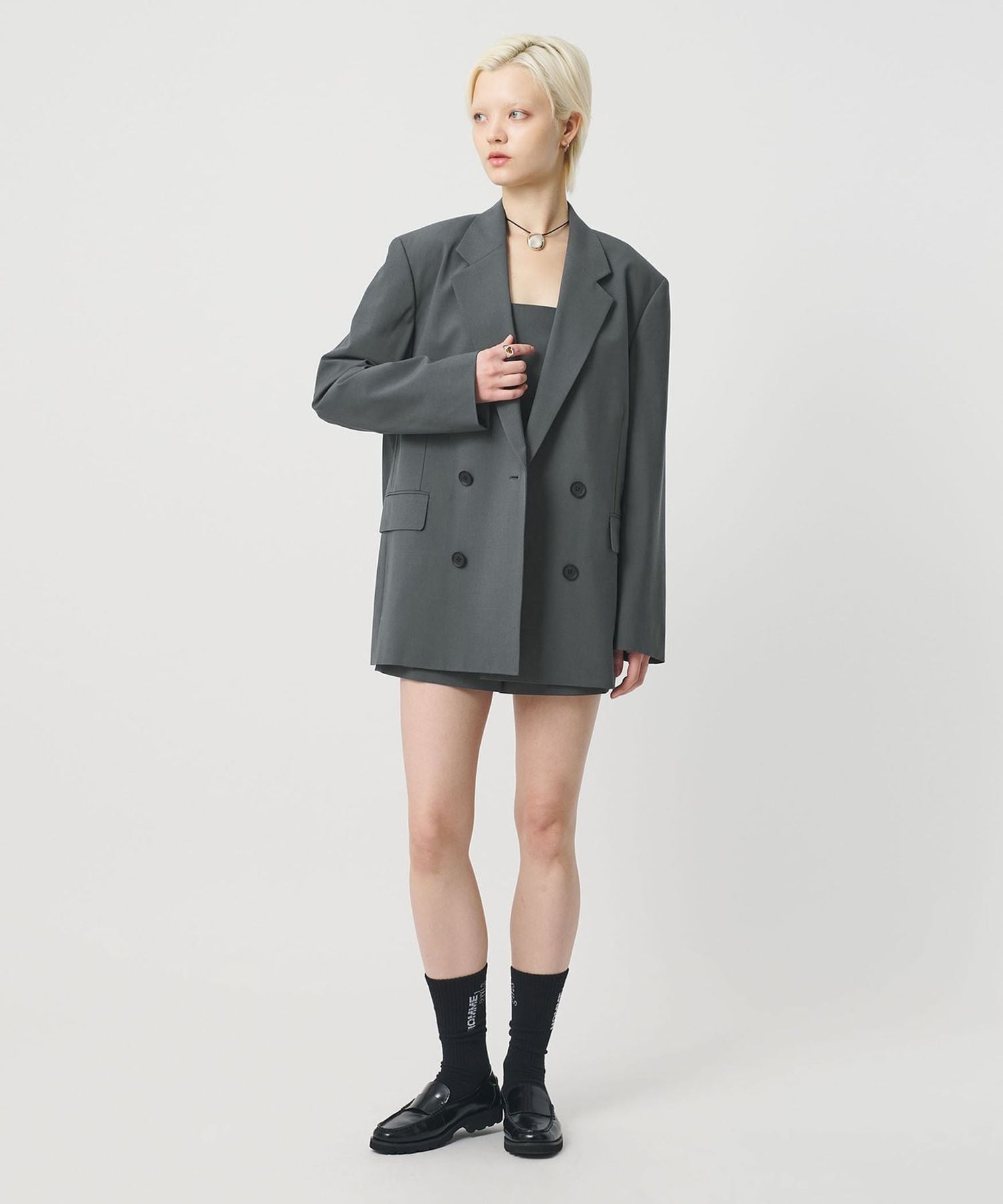 H＞トロピカルクロス ダブルブレスト ジャケット