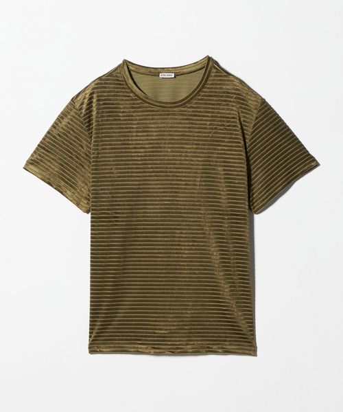 INSCRIRE/＜INSCRIRE＞ベロアボーダー ショートスリーブ Tシャツ/Tシャツ / カットソー