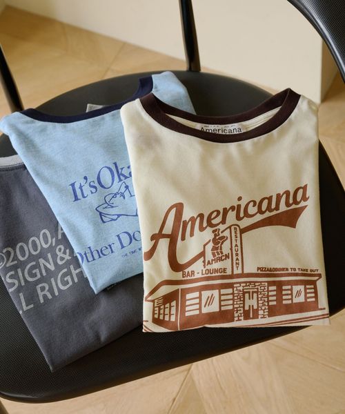 AMERICANA/【WEB限定/別注】＜Americana＞リンガーTシャツ/Tシャツ / カットソー
