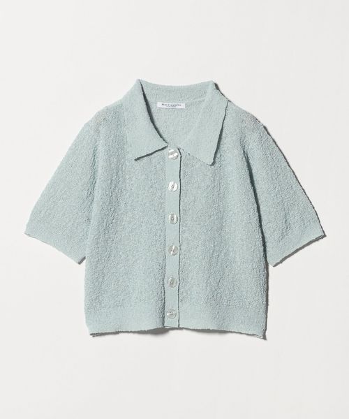 BEAUTY&YOUTH/ノットヤーンニット ハーフスリーブ シャツ カーディガン ウォッシャブル/カーディガン / ボレロ
