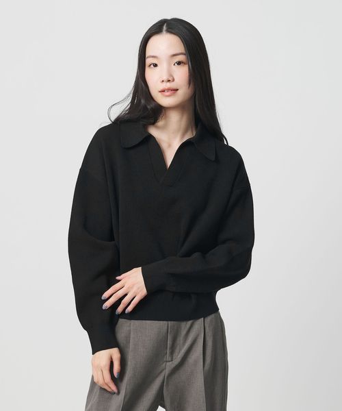 BEAUTY&YOUTH/【Wardrobe DAILY MINIMAL】スキッパーニットプルオーバー ウォッシャブル/ニット / セーター