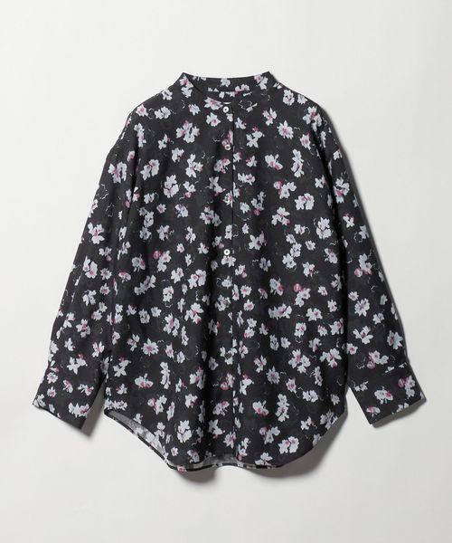 BEAUTY&YOUTH/フラワープリント バンドカラーシャツ ウォッシャブル/シャツ / ブラウス