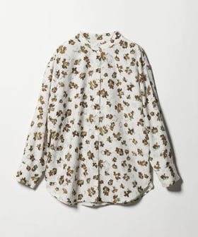 BEAUTY&YOUTH/フラワープリント バンドカラーシャツ ウォッシャブル/シャツ / ブラウス