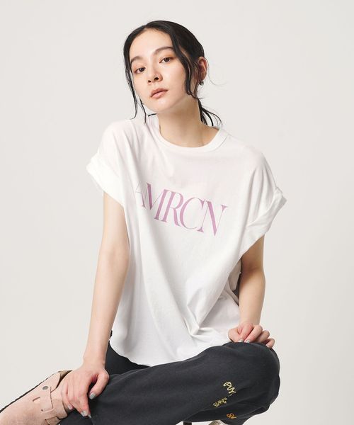 AMERICANA/＜Americana＞ロールアップ プリントTシャツ/Tシャツ / カットソー