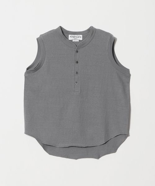 AMERICANA/＜Americana＞クロップド ヘンリーネック ノースリーブ カットソー/Tシャツ / カットソー