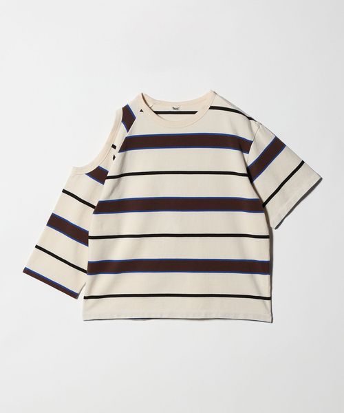 TanC TOKYO/＜TanC TOKYO＞PIQUE BORDER ASYM T―SHIRT/Tシャツ/Tシャツ / カットソー