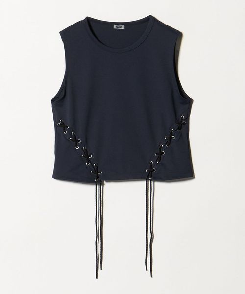 TanC TOKYO/＜TanC TOKYO＞SIDETWIST SLEEVELESS TOP NAVY/ノースリーブ/Tシャツ / カットソー