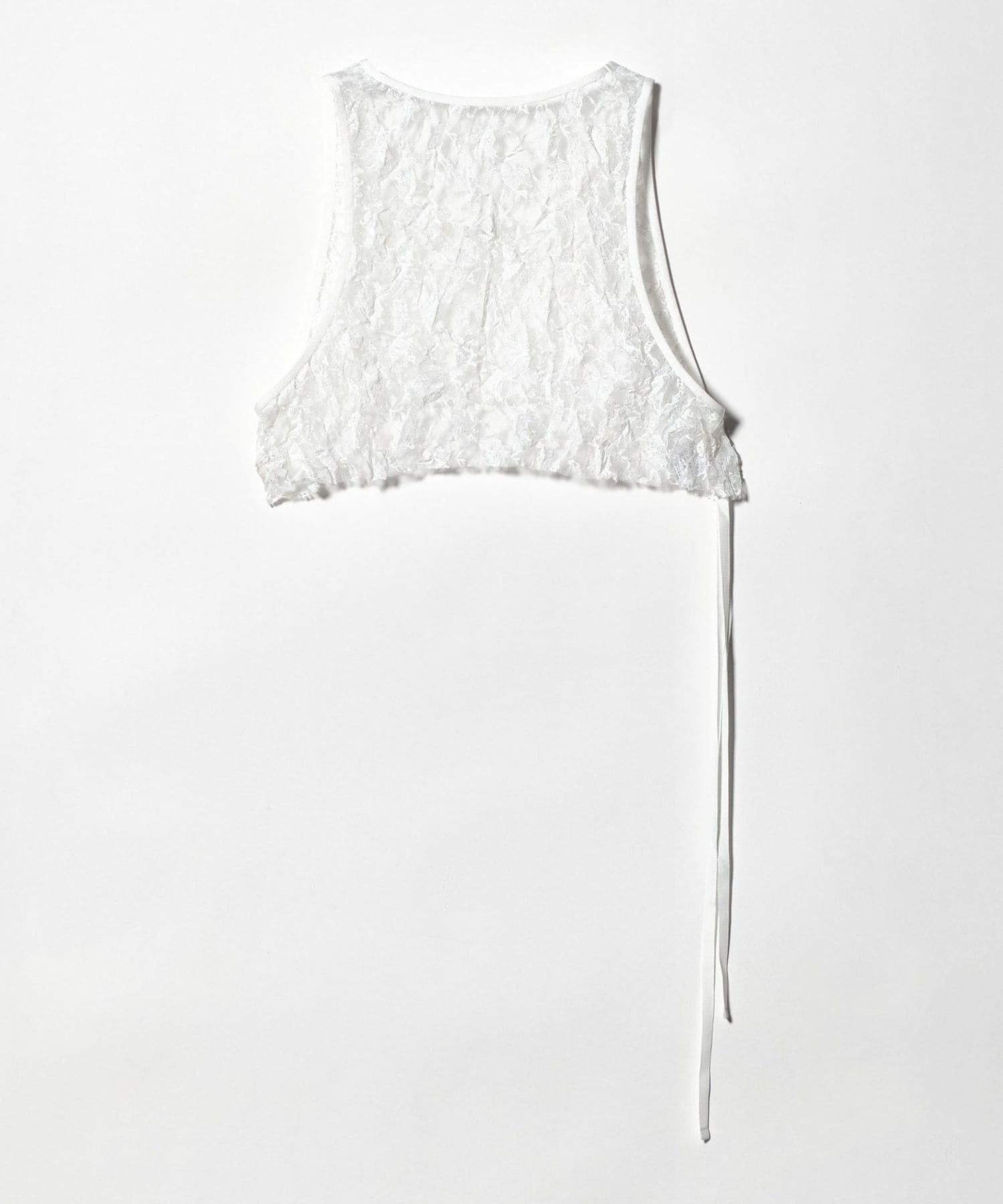 市立尼崎タンクトップ TanC TOKYO＞CRUSHED LACE CROP TANK TOP/タンクトップ