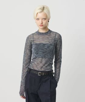 H BEAUTY&YOUTH/＜H＞コットンナイロン カスリ シアープルオーバー/ニット / セーター