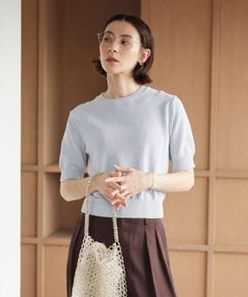 BEAUTY&YOUTH/コイルニット ショートスリーブ プルオーバー ウォッシャブル/ニット / セーター