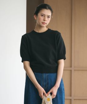 BEAUTY&YOUTH/コイルニット ショートスリーブ プルオーバー ウォッシャブル/ニット / セーター